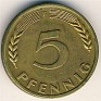 5 Pfennig Germany 1950 KM# 107. Uploaded by Granotius